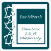 3-Star Square Bat Mitzvah Coaster