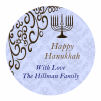 Hanukkah Traditional Big Circle Bar Mitzvah Label