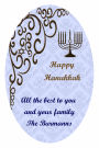 Hanukkah Traditional Oval Bar Mitzvah Favor Tag