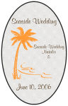 Tropic getaway Large Vertical Oval Wedding Label 3x3
