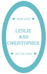 Mini Hearts Large Vertical Oval Wedding Label 3.25x5