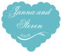 Wave Heart Wedding Labels