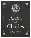 Eat Drink be Married Chalkboard Vertical Big Rectangle Wedding Labels