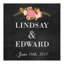 Floral Calkboard Square Favors Wedding Labels