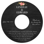 Floral Chalkboard CD Wedding Labels