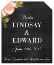 Floral Chalkboard Wine Wedding Label