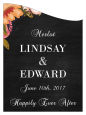 Customized Floral Chalkboard Curved Rectangle Wine Wedding Label