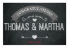 Hearts of Love Chalkboard Style Horizontal Big Rectangle Wedding Label