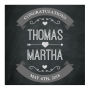 Hearts of Love Chalkboard Style Square Favors Wedding Labels