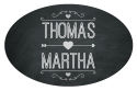 Hearts of Love Chalkboard Style Oval Wedding Label