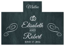 Personalized Chalkboard Rings Rectangle Wine Wedding Label 4.25x3