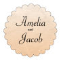 Coralbell Lace Scalloped Circle Wedding Label