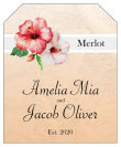 Coralbell Lace Wine Wedding Label