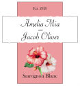 Customized Coralbell Lace Rectangle Wine Wedding Label 3.5x3.75