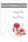 Customized Coralbell Lace Bottom's Up Rectangle Wine Wedding Label