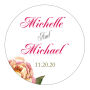 Floral Elegant Summer Poppy Circle Wedding Label