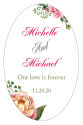 Floral Elegant Summer Poppy Oval Wedding Label