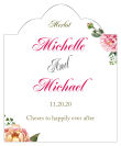 Floral Elegant Summer PoppyScalloped Vertical Big Rectangle Wedding Label
