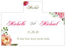 Personalized Floral Elegant Summer Poppy Rectangle Wine Wedding Label 4.25x3