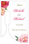 Customized Floral Elegant Summer Poppy Bottom's Up Rectangle Wine Wedding Label