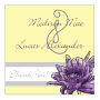 Floral Lovely Lavender Small Square Wedding Label