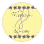 Floral Lovely Lavender Big Circle Wedding Label