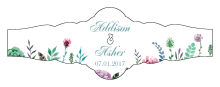 Spring Meadow Flowers Fancy Cigar Band Wedding Labels