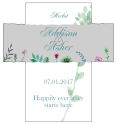 Customized Spring Meadow Flowers Rectangle Wine Wedding Label 3.5x3.75