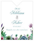 Spring Meadow Flowers Wine Wedding Label 3.25x4
