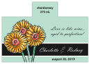 Personalized Summer Floral Trio Rectangle Wine Wedding Label 4.25x3