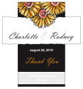 Customized Summer Floral Trio Rectangle Wine Wedding Label 3.5x3.75
