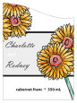 Customized Summer Floral Trio Curved Rectangle Wine Wedding Label