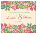 Infinity Floral Wreath Square Wedding Label