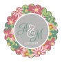 Infinity Floral Wreath Scalloped Circle Wedding Labels