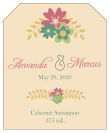 Infinity Floral Wreath Wine Wedding Label