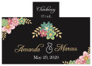 Personalized Infinity Floral Wreath Rectangle Wine Wedding Label 4.25x3