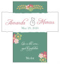 Customized Infinity Floral Wreath Rectangle Wine Wedding Label 3.5x3.75