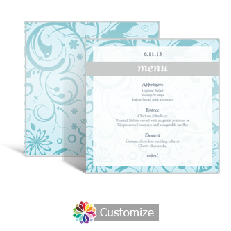 Serenity 5.875 x 5.875 Square Wedding Menu