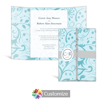 Serenity 5 x 7 Gate-Fold Wedding Invitation