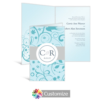 Serenity 5 x 7.875 Half-Fold Wedding Invitation