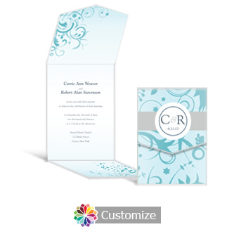 Serenity 5.25 x 7.25 Vertical Gate-Fold Wedding Invitation