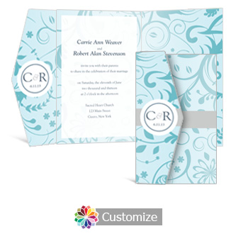 Serenity 5 x 7.875 Double Folded Wedding Invitation