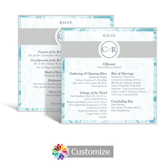 Serenity 5.875 x 5.875 Square Wedding Program