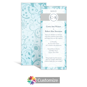 Serenity 3.625 x 8.875 Tea-Length Wedding Invitation