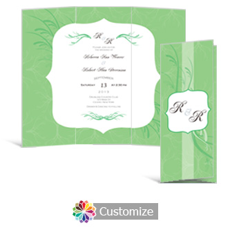 Wave 3.625 x 8.875 Tri-Fold Wedding Invitation