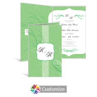 Wave 5 x 7.875 Half-Fold Wedding Invitation