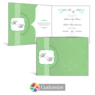 Wave 7.25 x 5.125 Folded Wedding Invitation