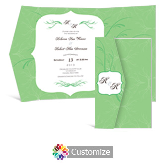 Wave 5  x 7.875 Double Folded Wedding Invitation