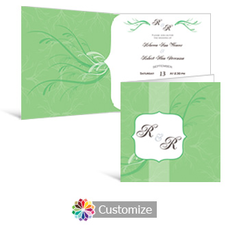 Wave 6 x 6 Square Folded Wedding Invitation