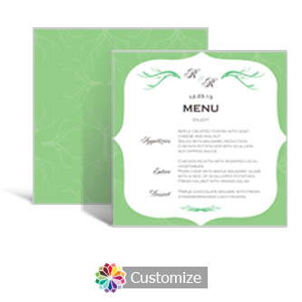 Wave 5.875 x 5.875 Square Wedding Menu